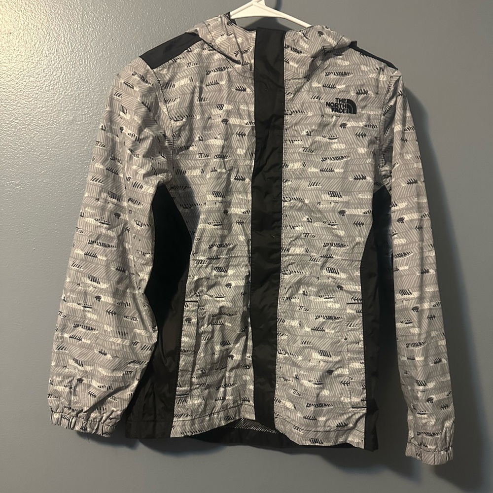 The North Face Black and gray kids raincoat